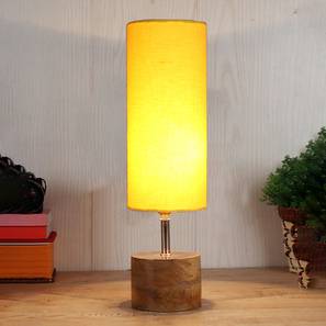 Teagan Yellow cotton & solid wood table lamp-image-15