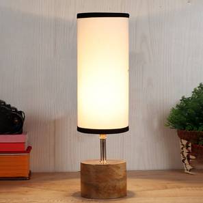 Jordyn Multicolor Cotton & Solid Wood Table Lamp-image-28