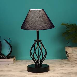 Charlee Blue Jute Table Lamp With Iron Base-image-1