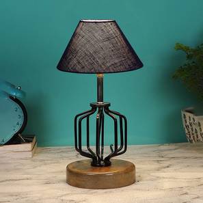 devansh Remington Blue Jute Table Lamp With Wood And Iron Base-picture-18