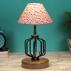 devansh Lainey Multicolor Cotton Table Lamp With Wood And Iron Base-picture-12