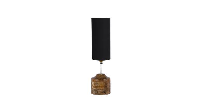 Kylie Wood Table Lamp With Black Cotton Shade (Black) by Urban Ladder - Front View Design 1 - 737757