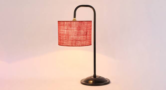 Gracie Pink Jute Shade Iron Table Lamp (Pink) by Urban Ladder - Design 1 Side View - 737787