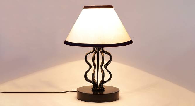 Selena Multi Cotton Shade Iron Table Lamp by Urban Ladder - Design 1 Side View - 737790