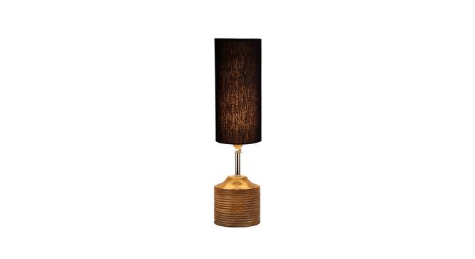 Kylie Wood Table Lamp With Black Cotton Shade (Black) by Urban Ladder - Design 1 Side View - 737799