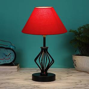 Nylah Red cotton Table lamp with Iron Base-image-37