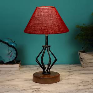 Aniya Maroon Jute Table lamp with Wood & Iron Base-image-14