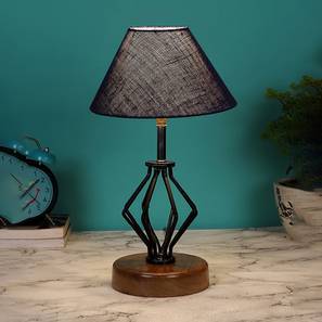 devansh Madeleine Blue Jute Table Lamp With Wood And Iron Base-picture-13