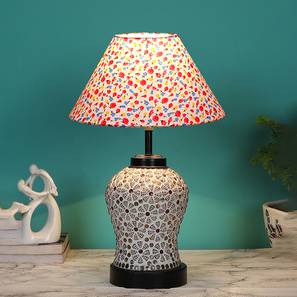 devansh Regina Multicolor Cotton Glass Table Lamp With Iron Base-picture-19