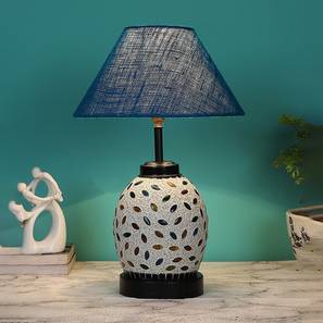 Table Lamps Design Scarlet Turquoise Jute Glass Table lamp with Iron Base (Turquoise)