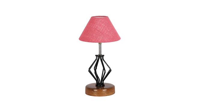 Elianna Pink Jute Table Lamp With Wood And Iron Base (Pink) by Urban Ladder - Front View Design 1 - 737945