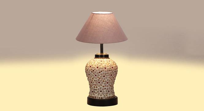 Bianca Grey Cotton Glass Table Lamp With Iron Base (Grey) by Urban Ladder - Front View Design 1 - 737952