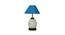 Scarlet Turquoise Jute Glass Table Lamp With Iron Base (Blue) by Urban Ladder - Front View Design 1 - 737958