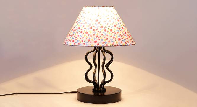 Alayna Multi Cotton Shade Iron Table Lamp by Urban Ladder - Design 1 Side View - 737969