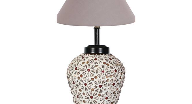 Bianca Grey Cotton Glass Table Lamp With Iron Base (Grey) by Urban Ladder - Design 1 Side View - 737985
