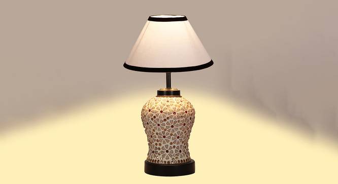 Helen Multicolor Cotton Glass Table Lamp With Iron Base by Urban Ladder - Design 1 Side View - 737986