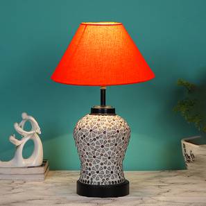 Serena Orange Cotton Glass Table Lamp With Iron Base-image-6