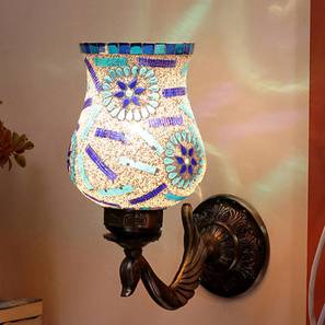 Barney Antique Metal Peacock Wall Lamp With Multicolor Mosaic Glass-image-43