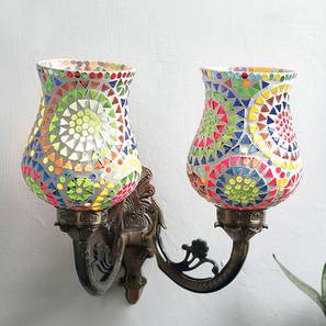 Wall Lights Collections In Chennai Design Inis Antique Metal Double Wall Mounted Lamp With Multicolor Mosaic Glass