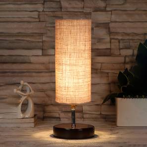Killian Beige Jute table lamp with brown wood base-image-19