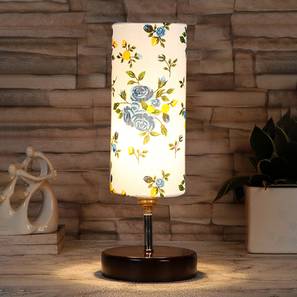 devansh Kobe Multicolor Cotton Table Lamp With Brown Wood Base-picture-15