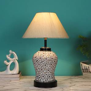 devansh Raven Off-White Cotton Glass Table Lamp With Iron Base-picture-20