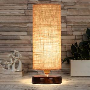 devansh Sierra Beige Jute table lamp with brown wood base-picture-14