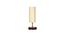 Wayne Off-White Cotton Table Lamp With Brown Wood Base (White) by Urban Ladder - Front View Design 1 - 738199