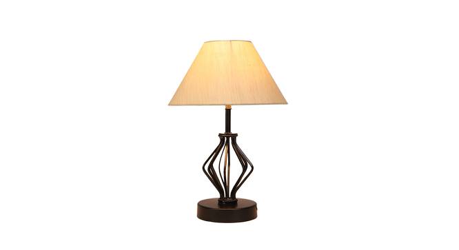 Ariah Off-White Cotton Table Lamp With Iron Base (White) by Urban Ladder - Design 1 Side View - 738203