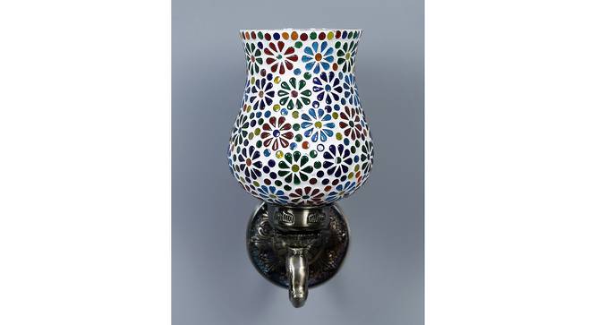 Barbie Antique Metal Peacock Wall Lamp With Multicolor Mosaic Glass by Urban Ladder - Design 1 Side View - 738212