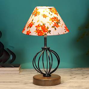 Table Lamps In New Delhi Design Delaney Multicolor Cotton Table Lamp With Wood And Iron Base