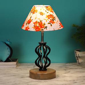 Nina Multicolor Cotton Table Lamp With Wood And Iron Base-image-18