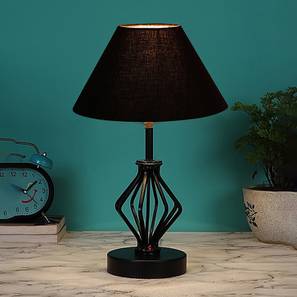 Makenna Black cotton Table lamp with Iron Base-image-21