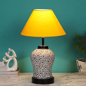 devansh Heaven Yellow cotton Glass Table lamp with Iron Base-picture-17