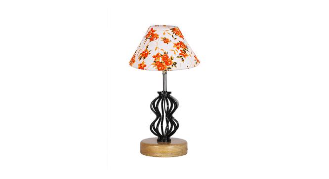 Nina Multicolor Cotton Table Lamp With Wood And Iron Base by Urban Ladder - Front View Design 1 - 738270