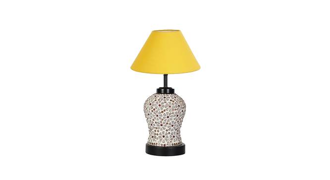 Heaven Yellow Cotton Glass Table Lamp With Iron Base (Yellow) by Urban Ladder - Front View Design 1 - 738276