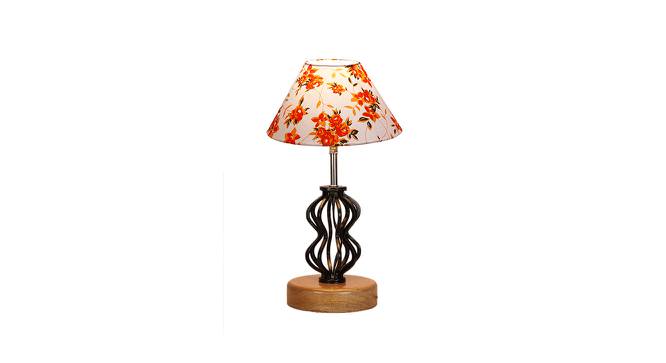 Nina Multicolor Cotton Table Lamp With Wood And Iron Base by Urban Ladder - Design 1 Side View - 738285