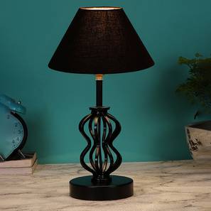 devansh Amari Black cotton Table lamp with Iron Base-picture-11