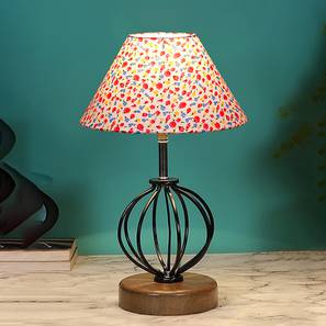 devansh Gracelynn Multicolor Cotton Table Lamp With Wood And Iron Base-picture-20