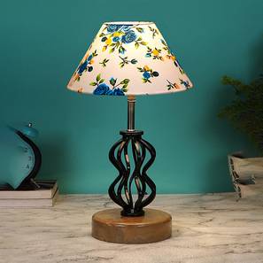 devansh Gia Multicolor Cotton Table Lamp With Wood And Iron Base-picture-11