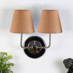 Lighting In Mangalore Design Blaire Dual Off White Cotton Wall Mounted Lamp with Steel Base