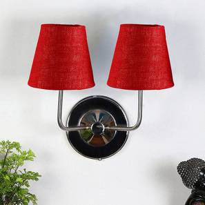 devansh Callie Dual Off White Cotton Wall Mounted Lamp with Steel Base-picture-13
