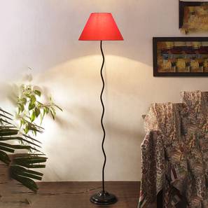 devansh Holliday Zig Zag Iron Floor Lamp With Cotton Conical Orange Shade-picture-17