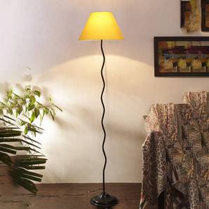 devansh Ida Zig Zag Iron Floor Lamp With Cotton Conical Yellow Shade-picture-18