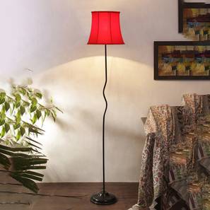 devansh Magnolia Red Cotton Shade With Iron Floor Lamp-picture-39