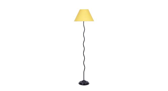 Ida Zig Zag Iron Floor Lamp With Cotton Conical Yellow Shade (Yellow) by Urban Ladder - Front View Design 1 - 738436