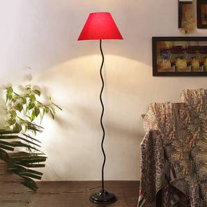 devansh Hazel Zig Zag Iron Floor Lamp With Cotton Conical Red Shade-picture-21