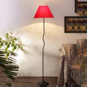 Rain Red Cotton Shade With Iron Floor Lamp-image-2