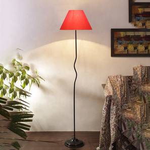 devansh Rebel Orange Cotton Shade With Iron Floor Lamp-picture-13
