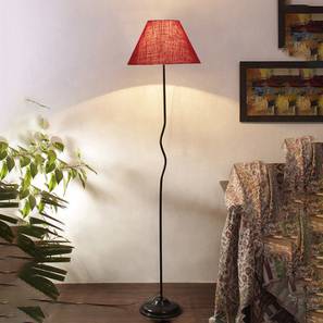 Simone Maroon Jute Shade With Iron Floor Lamp-image-4